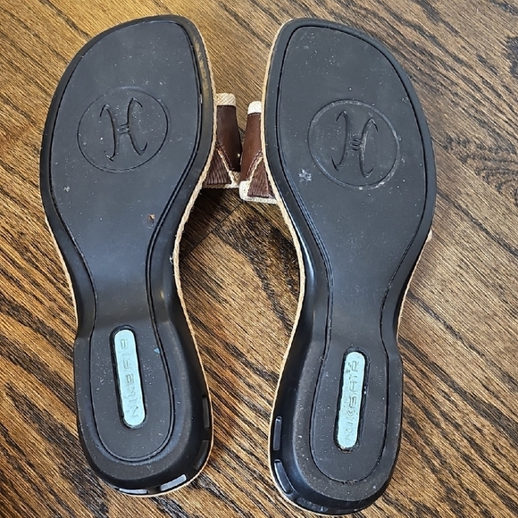 Cole Haan Brown and Gold Slide Sandals - Picture 2 of 7
